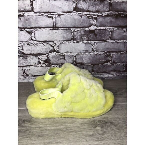 UGG Green Fluff Yeah Poppy California Slide Sandals Women 10M US/41EU 1118459 - Picture 1 of 16
